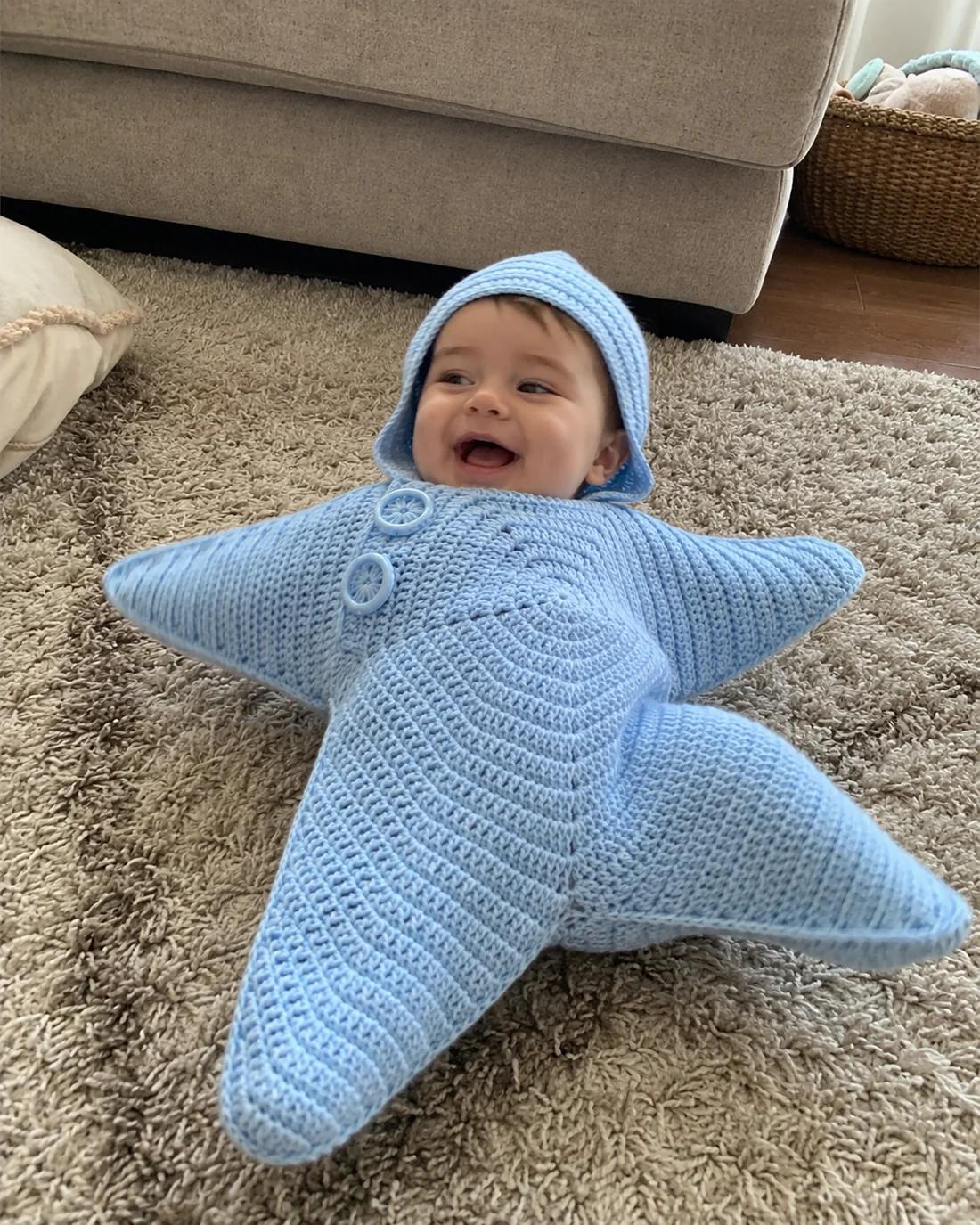 Handmade Crochet Baby Star Onesie